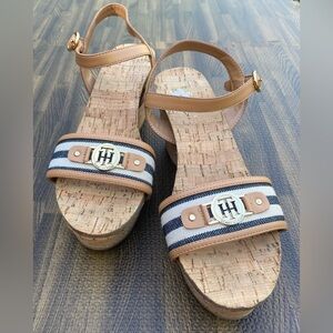Tommy Hilfiger - Ankle Strap Wedge Heels - Size 9